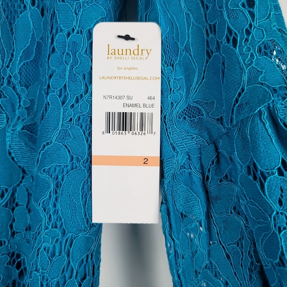 NWT Laundry by Shelly Segal Cocktail Dress Enamel Blue size 2 - Picture 6 of 10